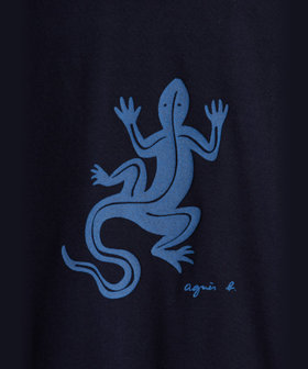 ENFANT ユニセックス キッズ ロゴ アイコニック プリント コットン 長袖 Tシャツ "Lezard" ブルー系その他