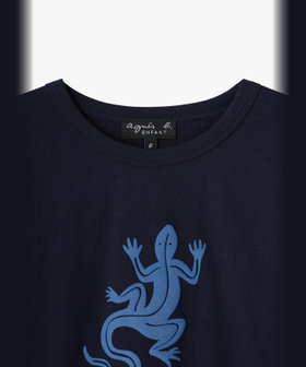ENFANT ユニセックス キッズ ロゴ アイコニック プリント コットン 長袖 Tシャツ "Lezard" ブルー系その他