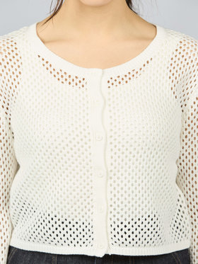 To b. by agnès b. 【Outlet】メッシュニットボレロ ホワイト
