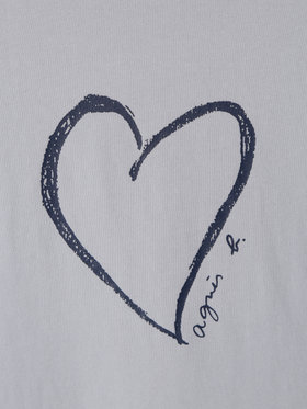 ENFANT ガールズ キッズ ハートプリント コットン 半袖 Tシャツ グレー