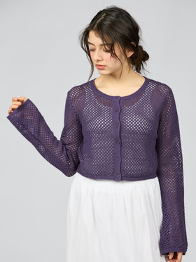 To b. by agnès b. 【Outlet】メッシュニットボレロ パープル