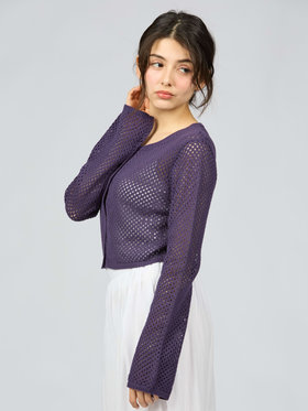 To b. by agnès b. 【Outlet】メッシュニットボレロ パープル