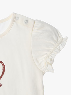 ENFANT ベビー ベビー ハートプリント コットン 半袖 Tシャツ ホワイト