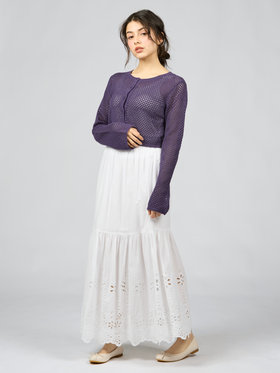 To b. by agnès b. 【Outlet】メッシュニットボレロ パープル