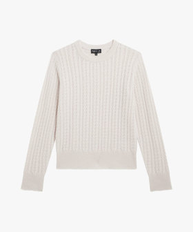 FEMME ウィメンズ カシミヤ 長袖 ニットプルオーバー ベージュ