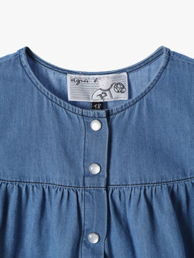 ENFANT ベビー TN45 L ROBE ベビー ワンピースプレッション ブルー