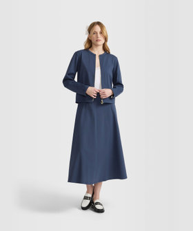 FEMME ウィメンズ コットン 長袖 カーディガン "Zip" ブルー系その他