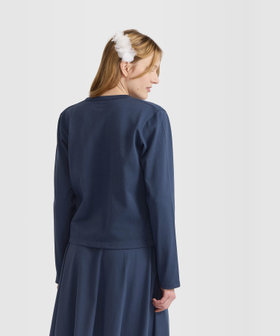 FEMME ウィメンズ コットン 長袖 カーディガン "Zip" ブルー系その他