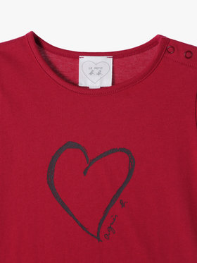 ENFANT ベビー ベビー ハートプリント コットン 半袖 Tシャツ レッド系その他