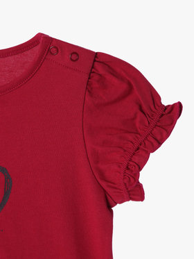 ENFANT ベビー ベビー ハートプリント コットン 半袖 Tシャツ レッド系その他