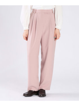 To b. by agnès b. ツイル ストレッチ タックパンツ ピンク
