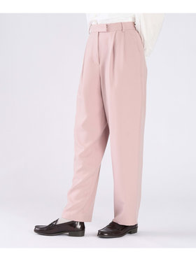 To b. by agnès b. ツイル ストレッチ タックパンツ ピンク