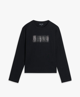 FEMME ウィメンズ ロゴプリント コットン 長袖 Tシャツ ブラック