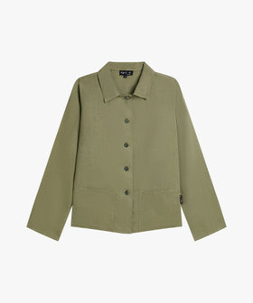 FEMME ウィメンズ リネン 長袖 シャツ "Perine" カーキ