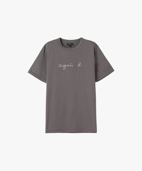 HOMME メンズ メンズ ロゴ プリント 半袖 Tシャツ "Brando" グレー