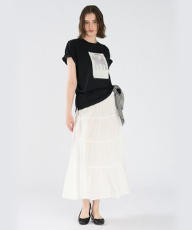 To b. by agnès b. Cat T オーガニックコットン 半袖 アーティストTシャツ ブラック