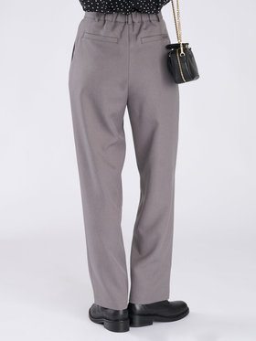 To b. by agnès b. ツイル ストレッチ タックパンツ グレー