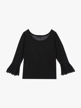 FEMME ウィメンズ 【Outlet】シルク リネン 7分袖 プルオーバー "Chantilly" ブラック