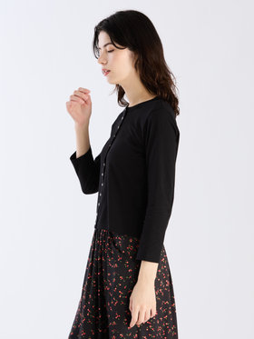 FEMME ウィメンズ オーガニックコットン 長袖 カーディガンプレッション ”Le Petit” ブラック