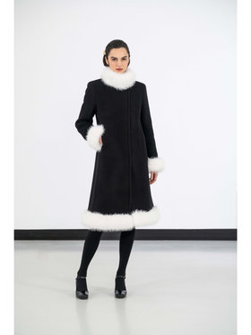 FEMME ウィメンズ 【Outlet】UBO5 MANTEAU ウールベルベット コート ブラック