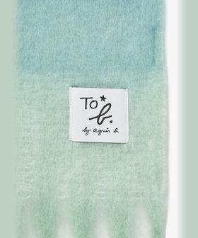 To b. by agnès b. ブロックチェック マフラー ブルー