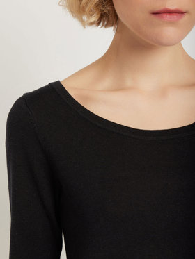 FEMME ウィメンズ 【Outlet】シルク リネン 7分袖 プルオーバー "Chantilly" ブラック