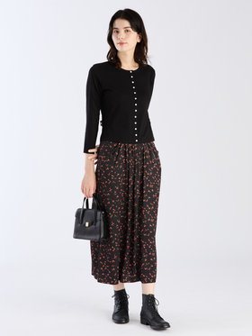 FEMME ウィメンズ オーガニックコットン 長袖 カーディガンプレッション ”Le Petit” ブラック