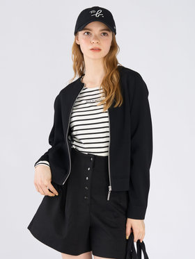 To b. by agnès b. ニット ジップアップ ブルゾン ブラック