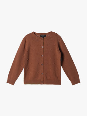 ENFANT ユニセックス キッズ ドット コットン 長袖 カーディガン ピンクゴールド