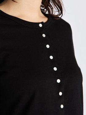 FEMME ウィメンズ オーガニックコットン 長袖 カーディガンプレッション ”Le Petit” ブラック