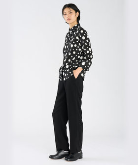 FEMME ウィメンズ ドット コットン 長袖 ブラウス "Jasmine" ブラック