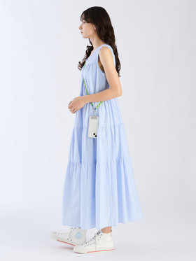 To b. by agnès b. 【Outlet】ブイネックティアードドレス ブルー
