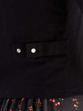 FEMME ウィメンズ オーガニックコットン 長袖 カーディガンプレッション ”Le Petit” ブラック