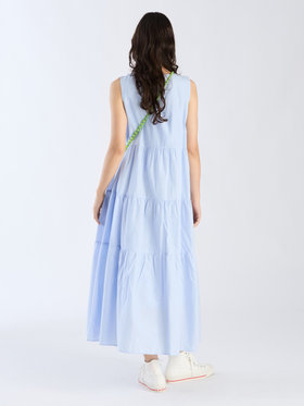 To b. by agnès b. 【Outlet】ブイネックティアードドレス ブルー