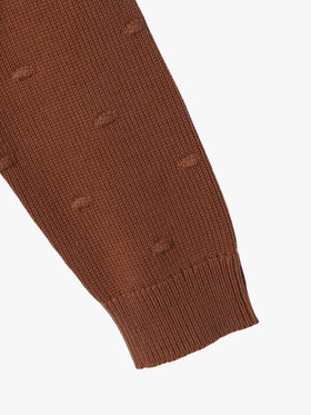 ENFANT ユニセックス キッズ ドット コットン 長袖 カーディガン ピンクゴールド