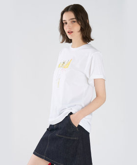 To b. by agnès b. Tiger T オーガニックコットン 半袖 アーティストTシャツ ホワイト