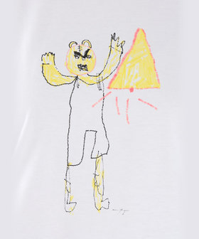 To b. by agnès b. Tiger T オーガニックコットン 半袖 アーティストTシャツ ホワイト