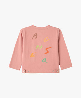 ENFANT ベビー ベビー プリント コットン 長袖 カーディガンプレッション agnes b.×mayumi yamase ピンク