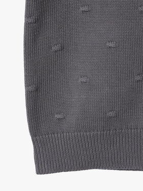 ENFANT ユニセックス キッズ ドット コットン 長袖 カーディガン グレー