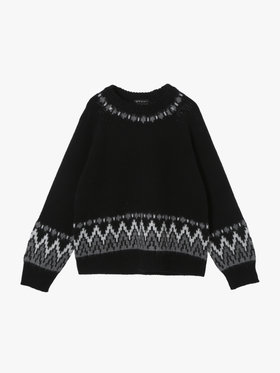 To b. by agnès b. 【Outlet】ノルディック ニット プルオーバー ブラック