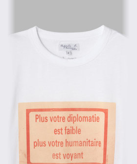 HOMME メンズ メンズ プリント コットン 半袖 アーティスト Tシャツ "Roberto Martinez" ホワイト