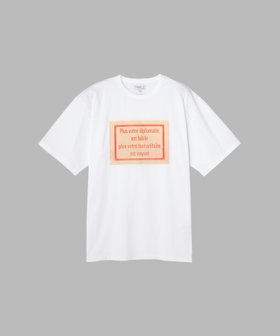 HOMME メンズ メンズ プリント コットン 半袖 アーティスト Tシャツ "Roberto Martinez" ホワイト