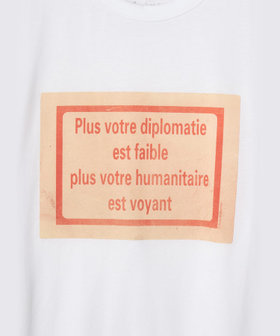 HOMME メンズ メンズ プリント コットン 半袖 アーティスト Tシャツ "Roberto Martinez" ホワイト