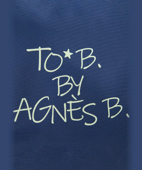 To b. by agnès b. マルチカラー ロゴ ポーチ ネイビー