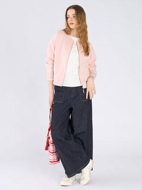 To b. by agnès b. ニット ジップアップ ブルゾン ピンク