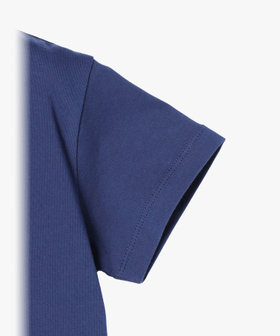 ENFANT ユニセックス キッズ ロゴ コットン 半袖 Tシャツ ネイビー