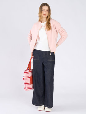 To b. by agnès b. ニット ジップアップ ブルゾン ピンク