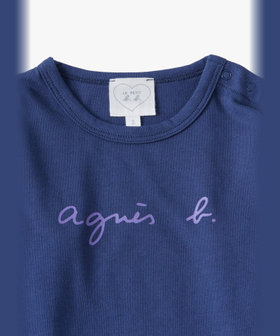 ENFANT ベビー ベビー ロゴ コットン 長袖 Tシャツ ブルー