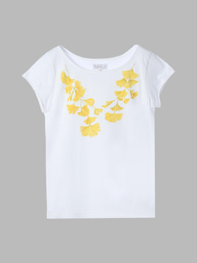 FEMME ウィメンズ コットン フレンチスリーブ アーティスト Tシャツ ”Ma Za Si” ホワイト