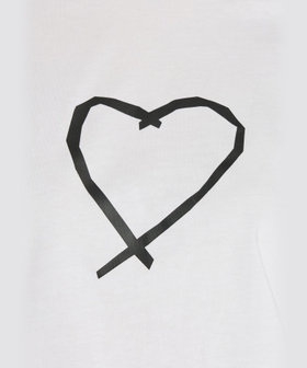 FEMME ウィメンズ アイコニック プリント コットン 長袖 Tシャツ "Sarajevo heart" ホワイト